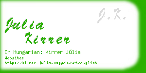 julia kirrer business card