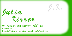 julia kirrer business card